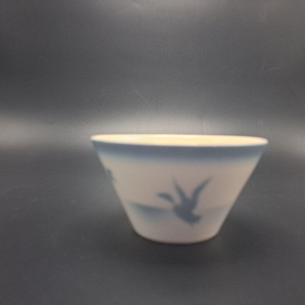 Syracuse China Pudding Cup Airbrushed Goose Design Ceramic